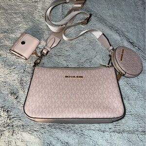 Michael Kors Light Pink Crossbody Bag Trio